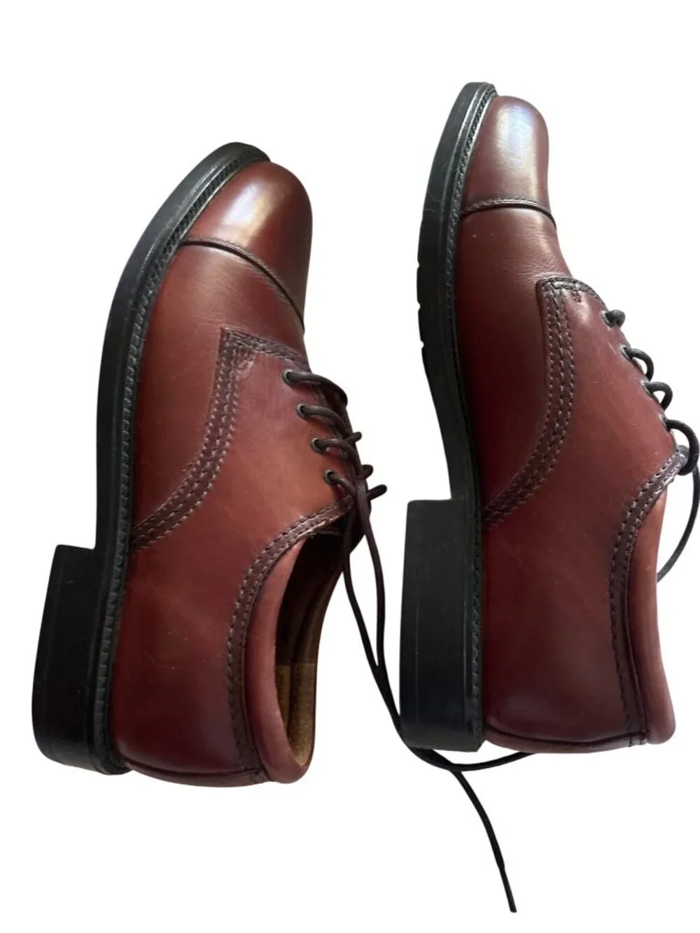 Dockers Mens Lace-Up Leather Oxford Shoes 10M Cordovan Brown New With Tags